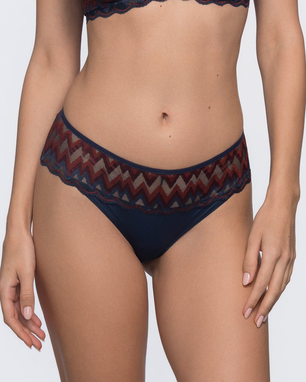 Eloise Brazilian matching brief - Blue-Maroon