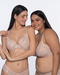 Fabienne Lace Underwired 3/4 Coverage Bra - Nude