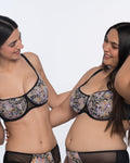 Giselle Underwired 3/4 Coverage Bra - Black Flower
