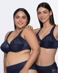 Brigitte Classic Comfort Underwired Full Coverage Bra - Blue