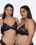 Fabienne Lace Underwired 3/4 Coverage Bra - Black